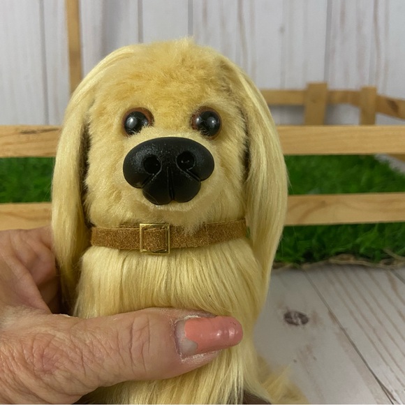 Handmade Golden Lab Plush Faux Fur Clay Paws Brown Eyes - Picture 3 of 11
